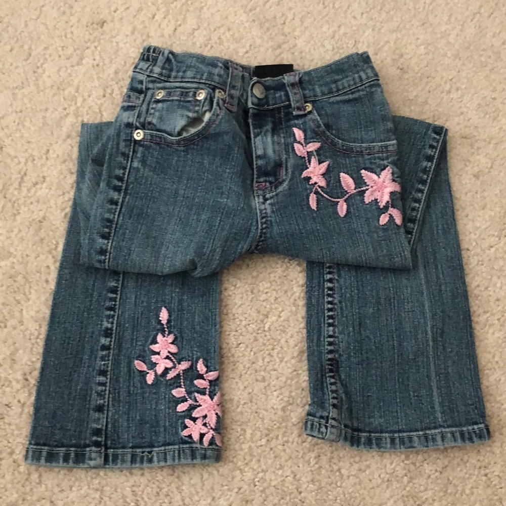 Denim Jeans with Pink Accents for Girls